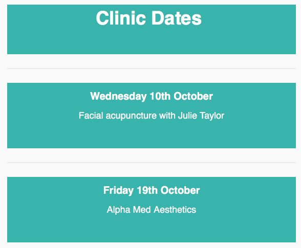 clinic dates